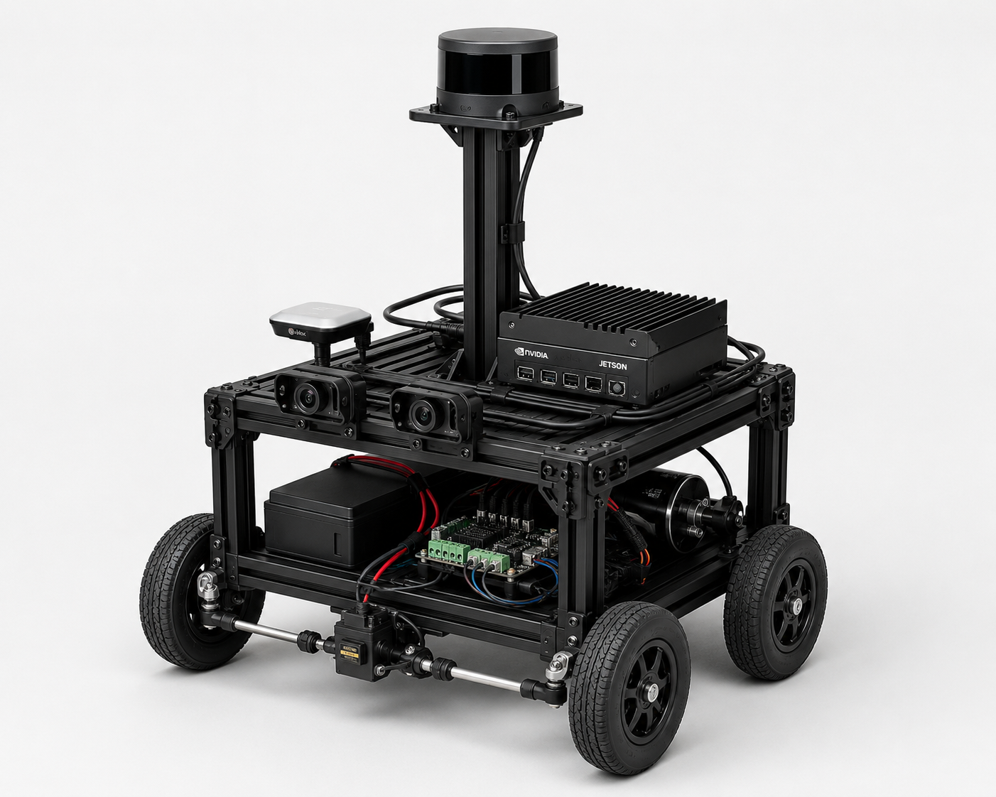Testbed jido.taxi — plataforma de testes com LiDAR, câmeras estéreo, GNSS RTK e NVIDIA Jetson